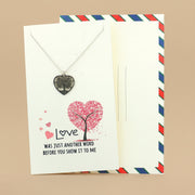 Love 925 Sterling Silver Pendant Adjustable Chain with Message Postcard